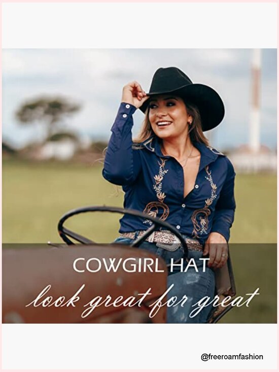 Felt Wide Brim Cowboy Hat with Belt Buckle main image 5